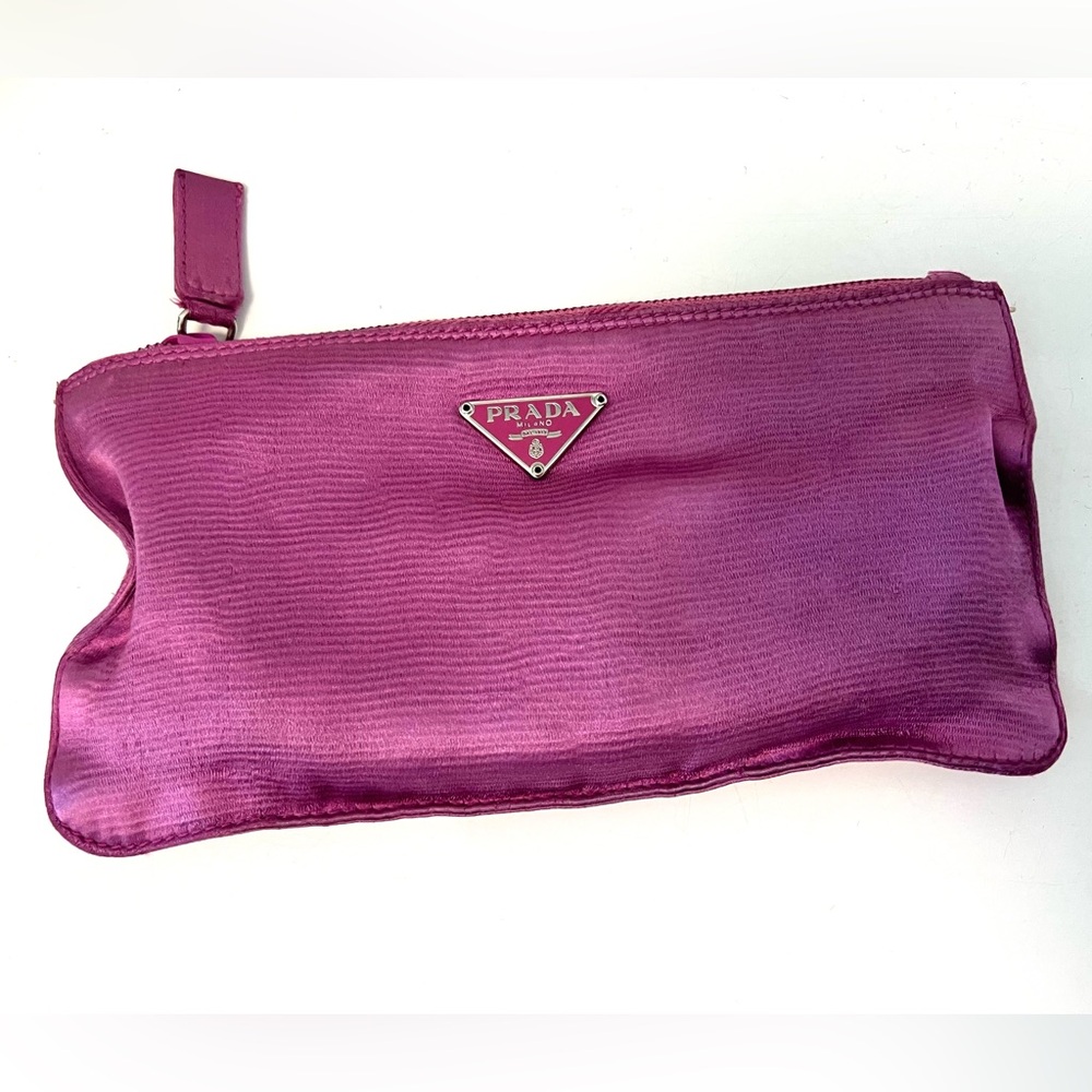 Prada Pink Satin Makeup bag